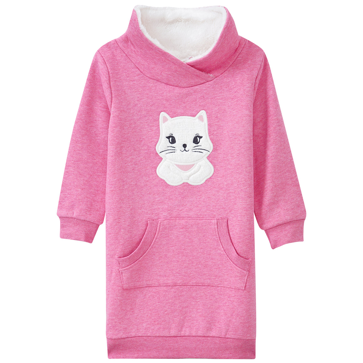 Mädchen Sweatkleid mit Katzen-Applikation