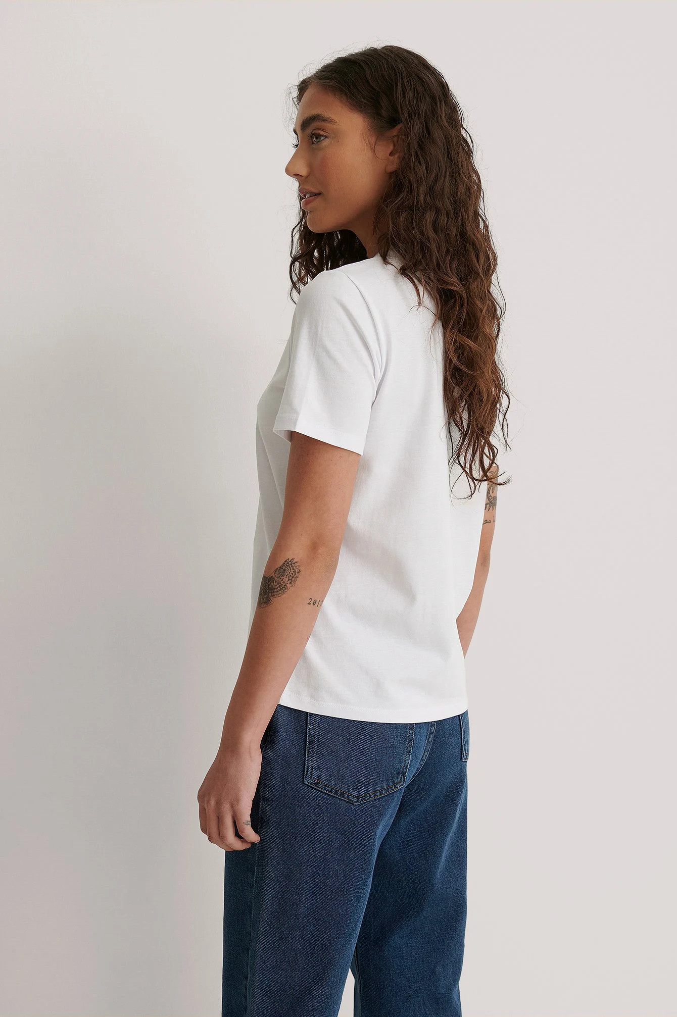 Rundhals T-Shirt aus Baumwolle