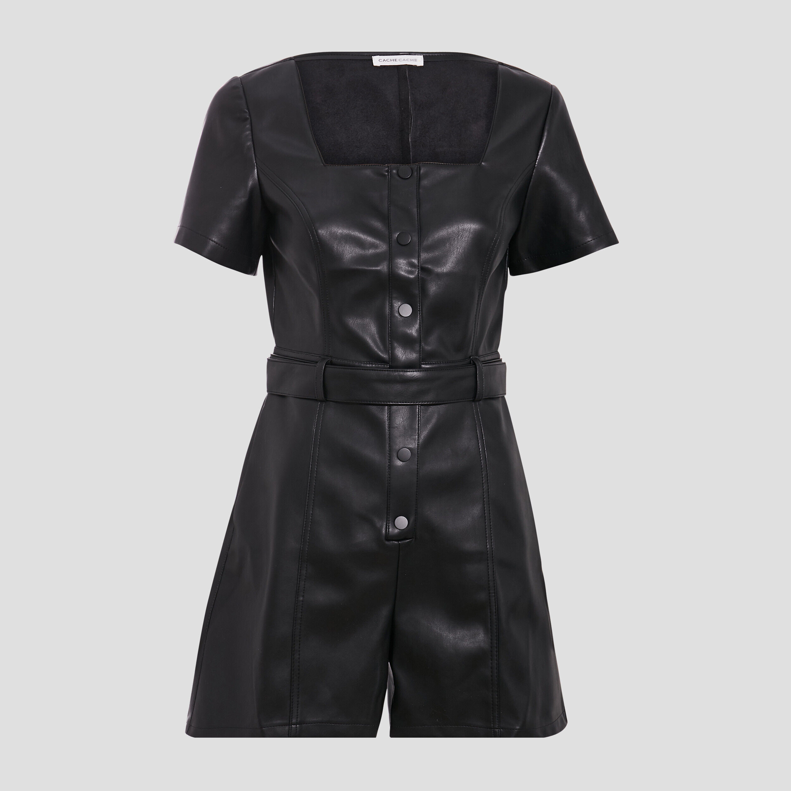 Combishort ceinturé noir femme | Cache Cache