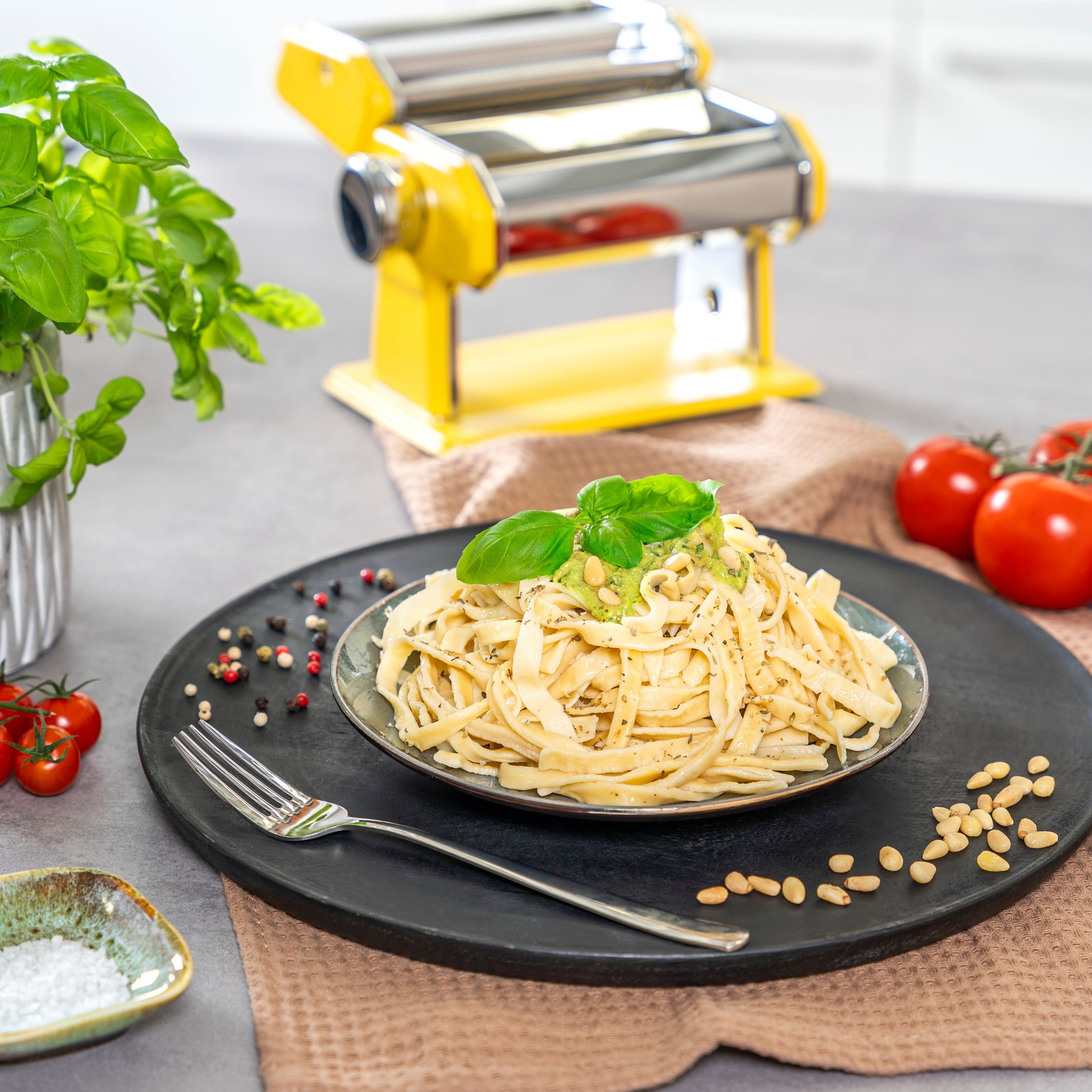 bremermann Nudelmaschine bremermann Nudelmaschine Edelstahl/Metall gelb - für Spaghetti, Pasta