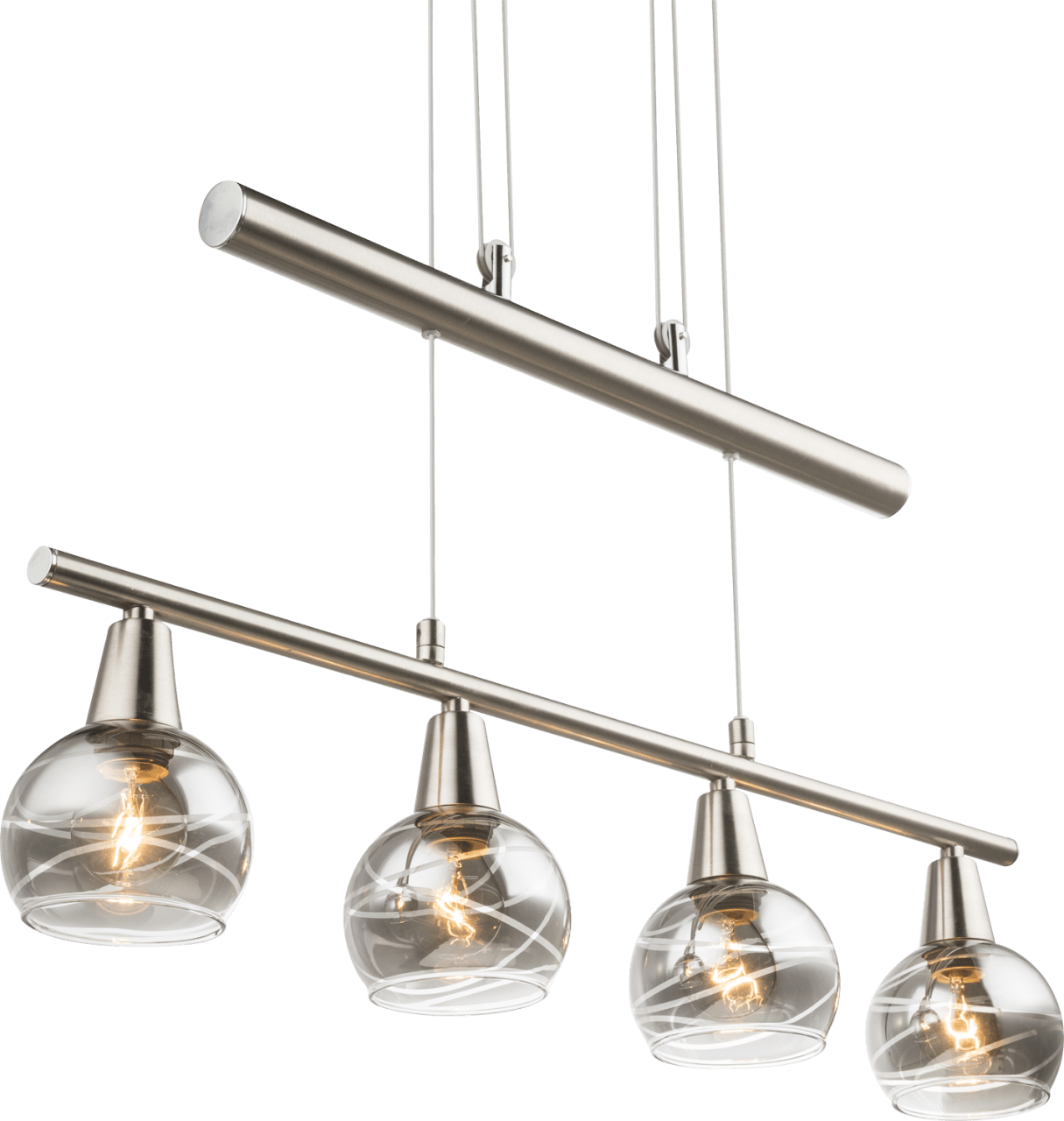 Globo Lighting - ROMAN - Hängeleuchte Metall Nickel matt, 4x E14 LED