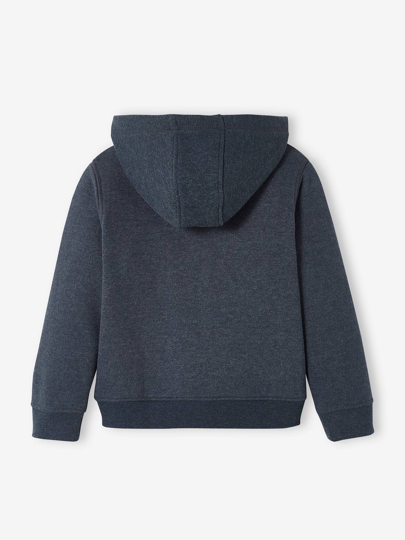 Sweat zippé à capuche Basics garçon motif graphique ocre