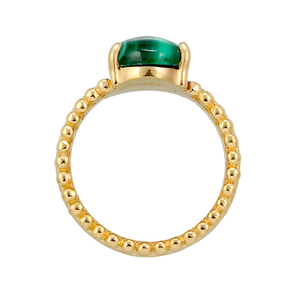 Elli PREMIUM Elli PREMIUM Bague Malachite Bague Femme - (925/1000) Argent Plaqué Or Bague