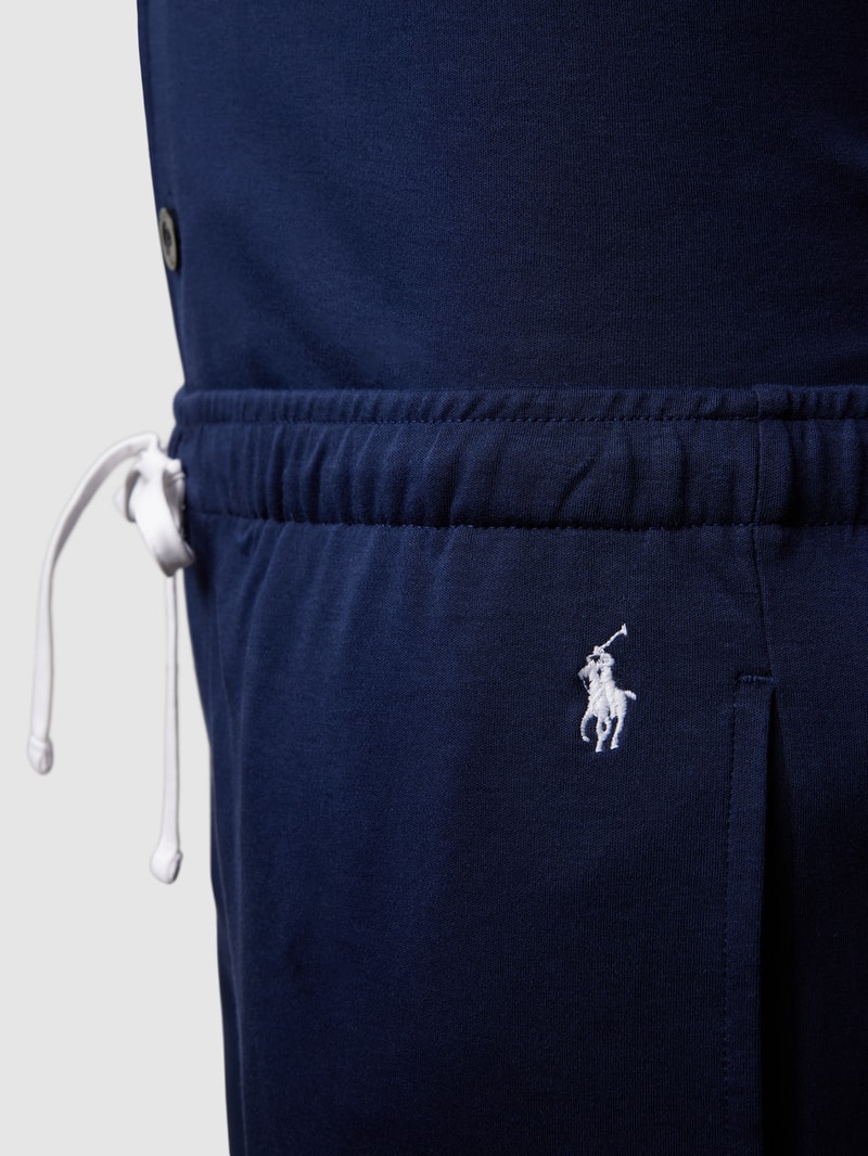 Pyjama mit Allover-Muster Modell 'PIPING' in dunkelblau