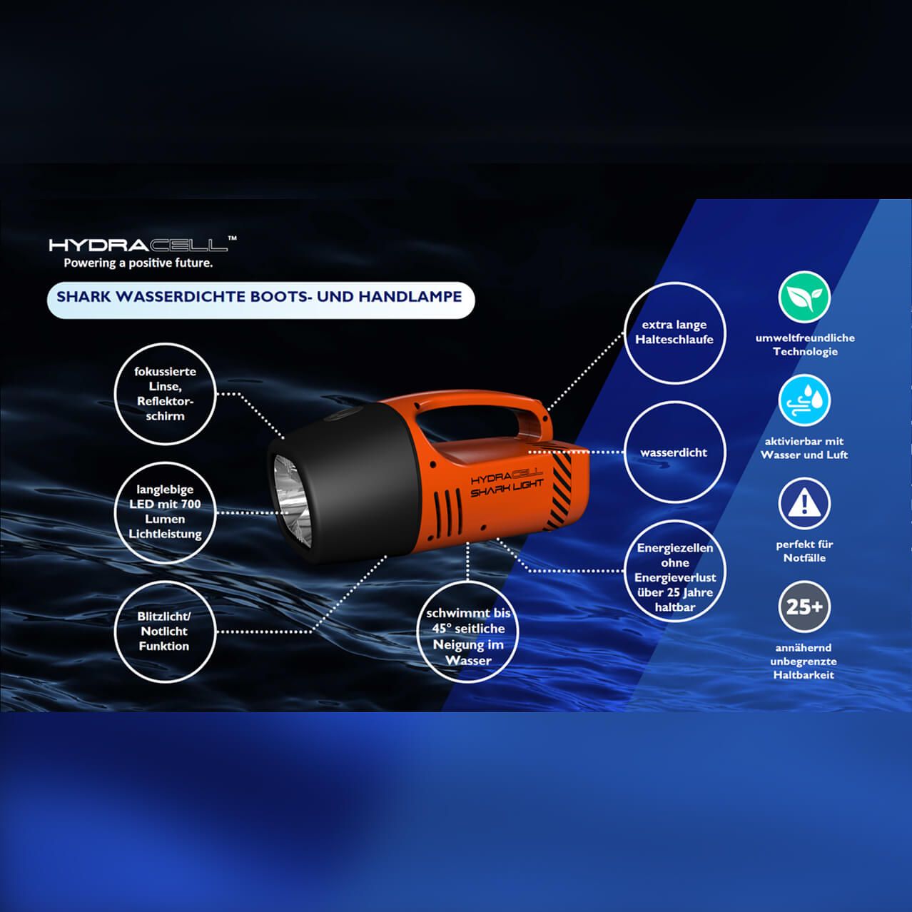 LED Handlampe Shark
