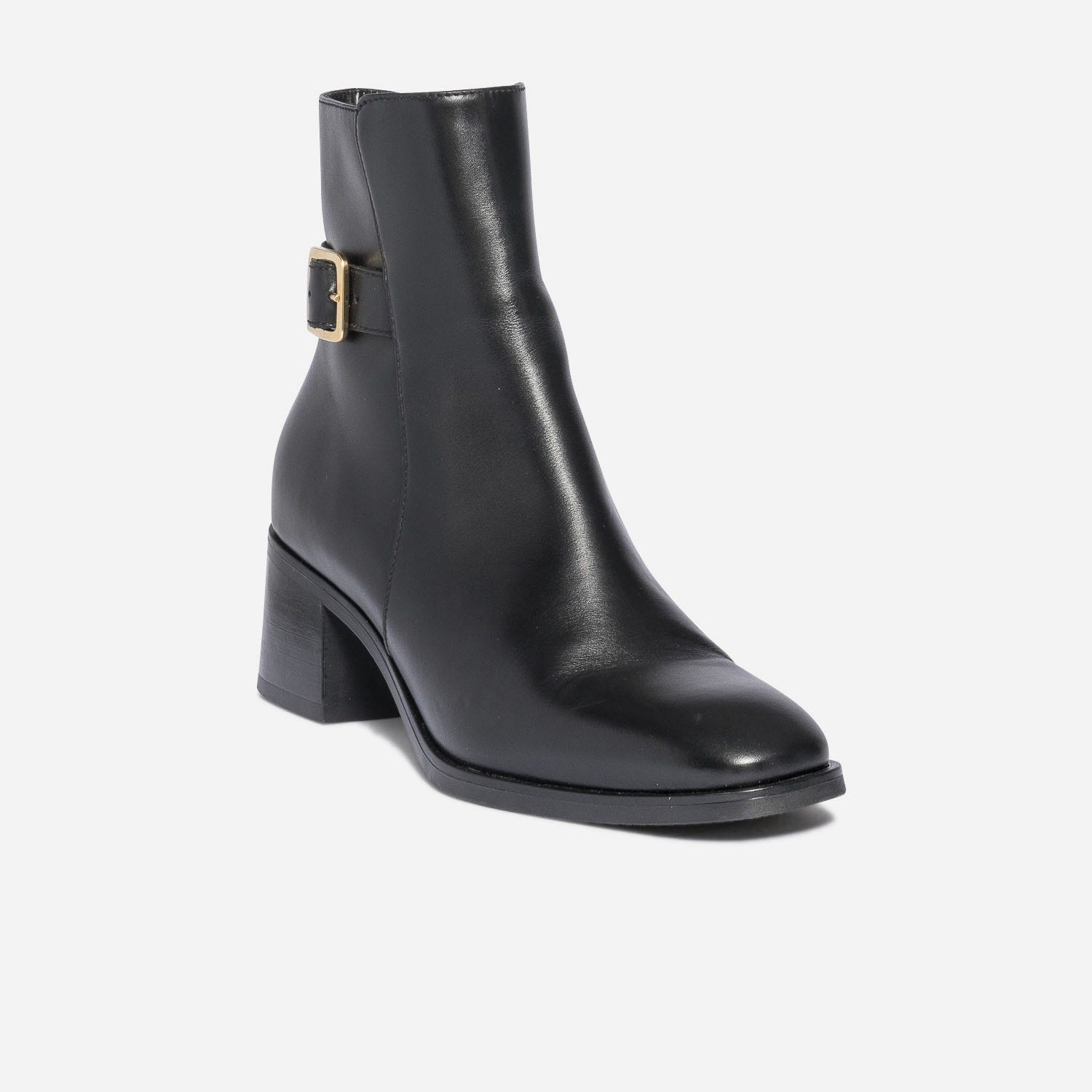 Boots noir en cuir à talon