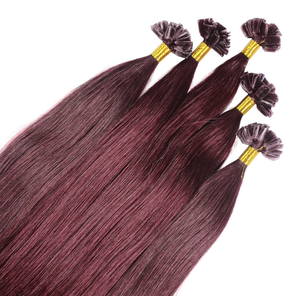 hair2heart Extensions à chaud Bonding Premium cheveux naturels #99j Bourgogne 0.5g extensions