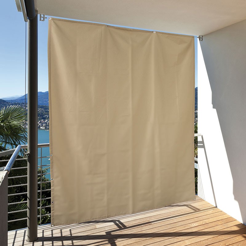 Hecht Vertikaler Sonnenschutz für Balkon und Terrasse creme