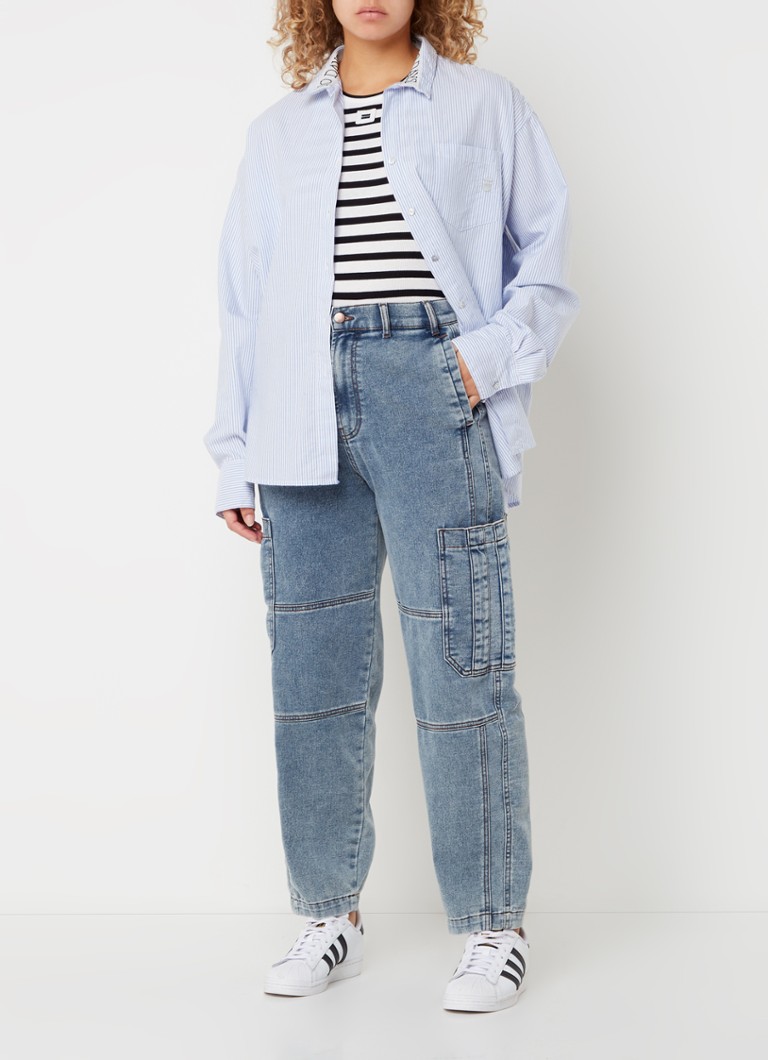 Jeans a vita alta affusolati 10DAYS con tasche applicate