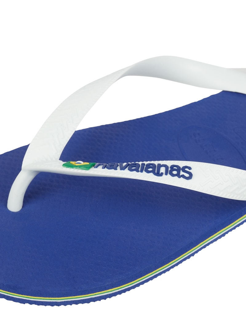 Zehentrenner mit Logo in royalblau