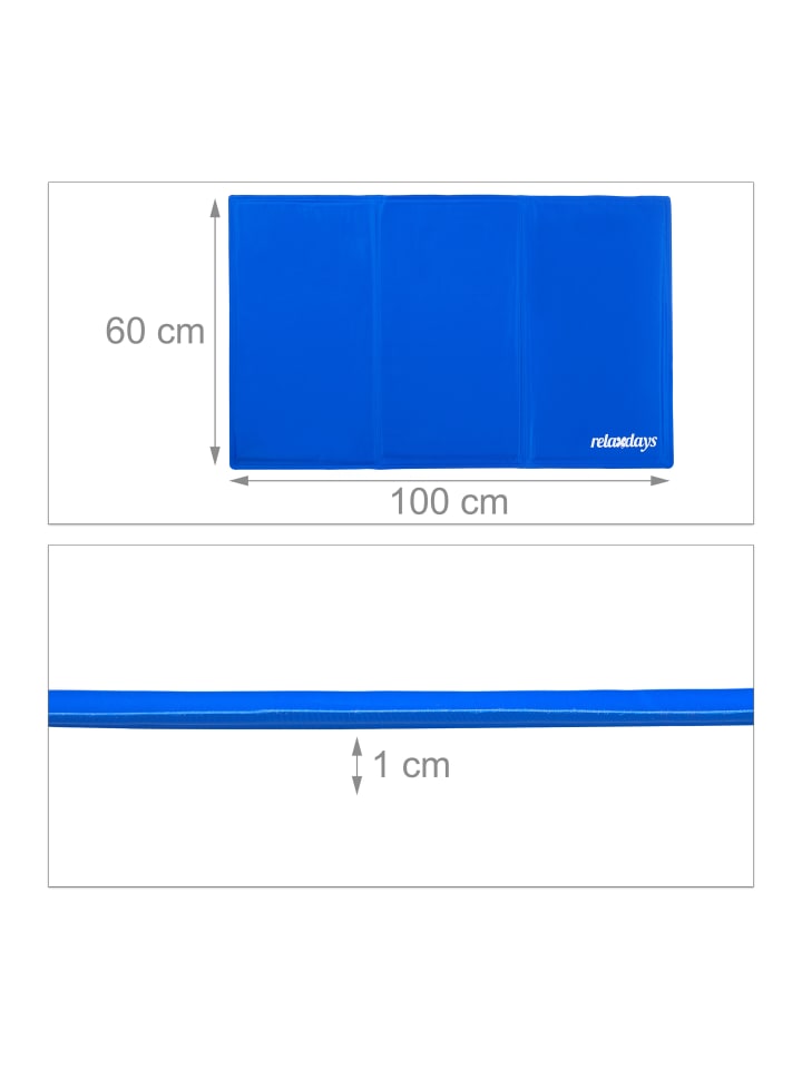 relaxdays Kühlmatte Hund in Blau - (B)60 x (T)100 cm günstig kaufen onesize