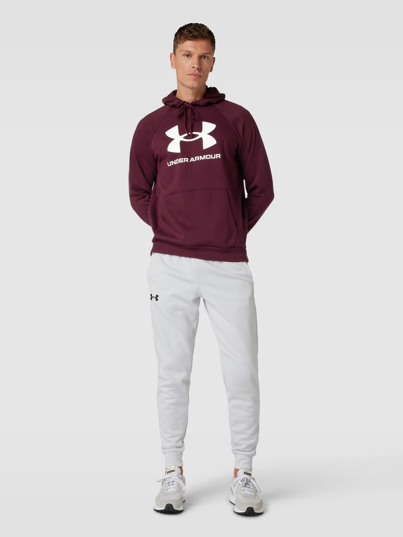Hoodie mit Label-Print Modell 'Rival' in bordeaux rot