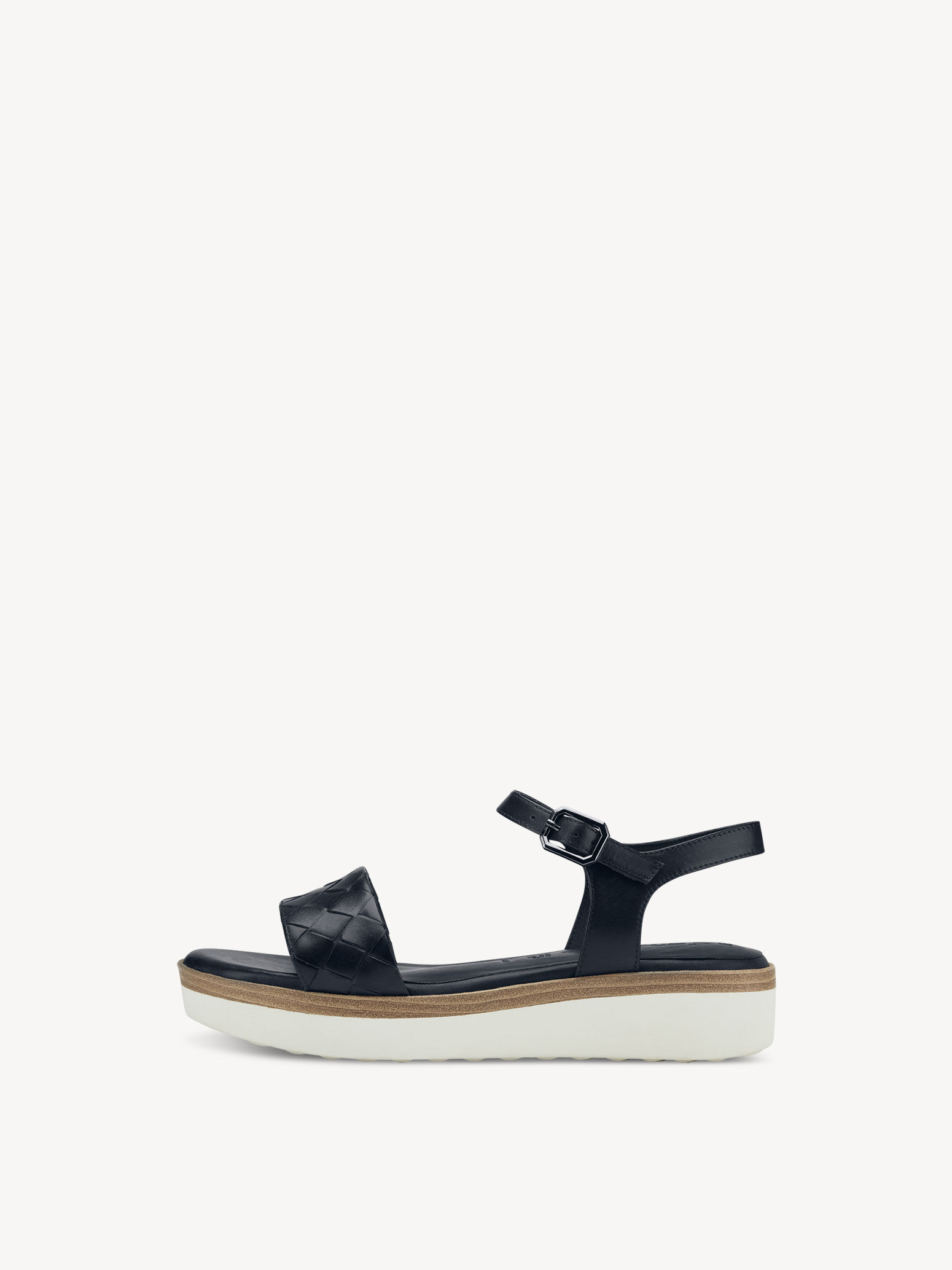 Sandale à talon en cuir - bleu