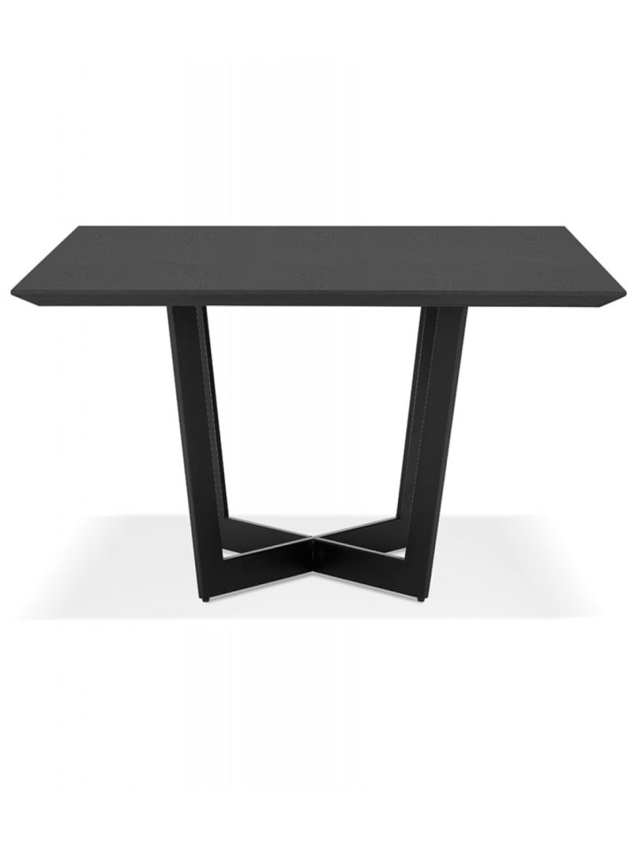 KADIMA DESIGN Quadratischer Esstisch aus MDF Holz mit Eschenfurnier | Industrial in Schwarz günstig kaufen onesize