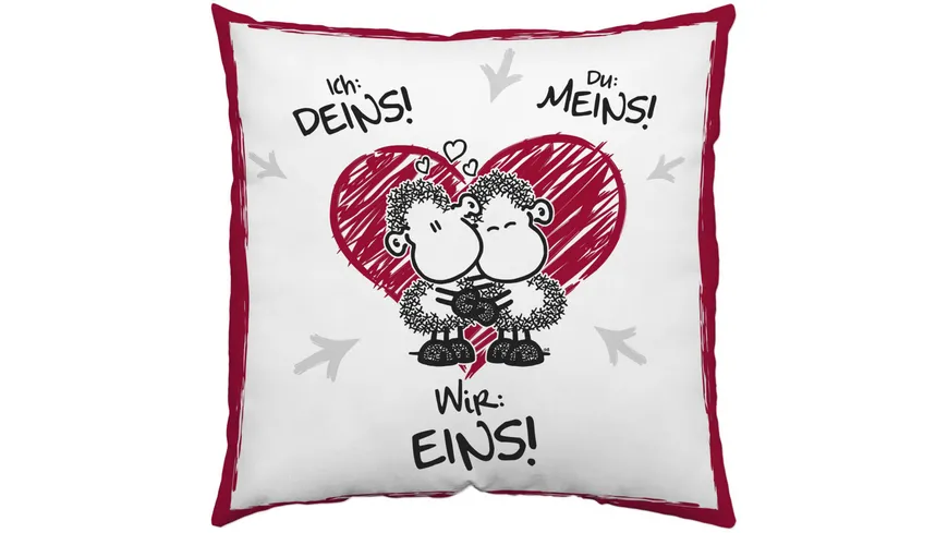 sheepworld Baumwollkissen »Wir: EINS!«