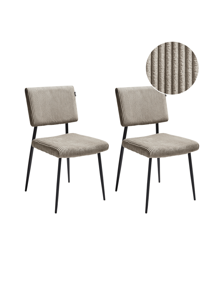 Beliani 2er-Set Esszimmerstuhl STURGIS in Beige/Schwarz günstig kaufen onesize