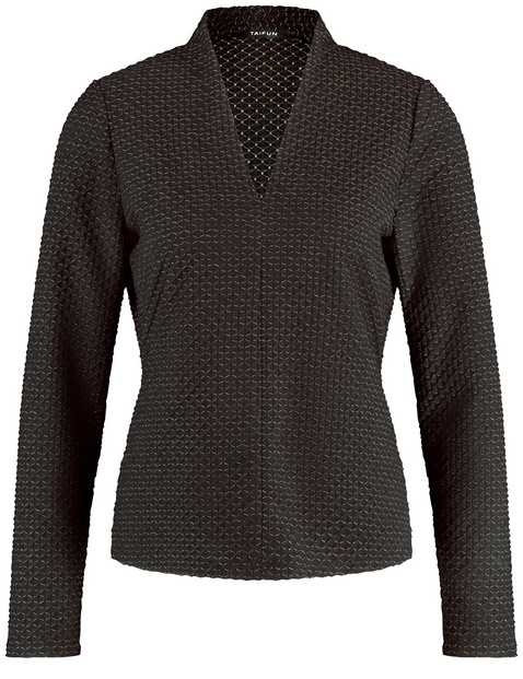Langarmshirt mit Struktur und Lurex