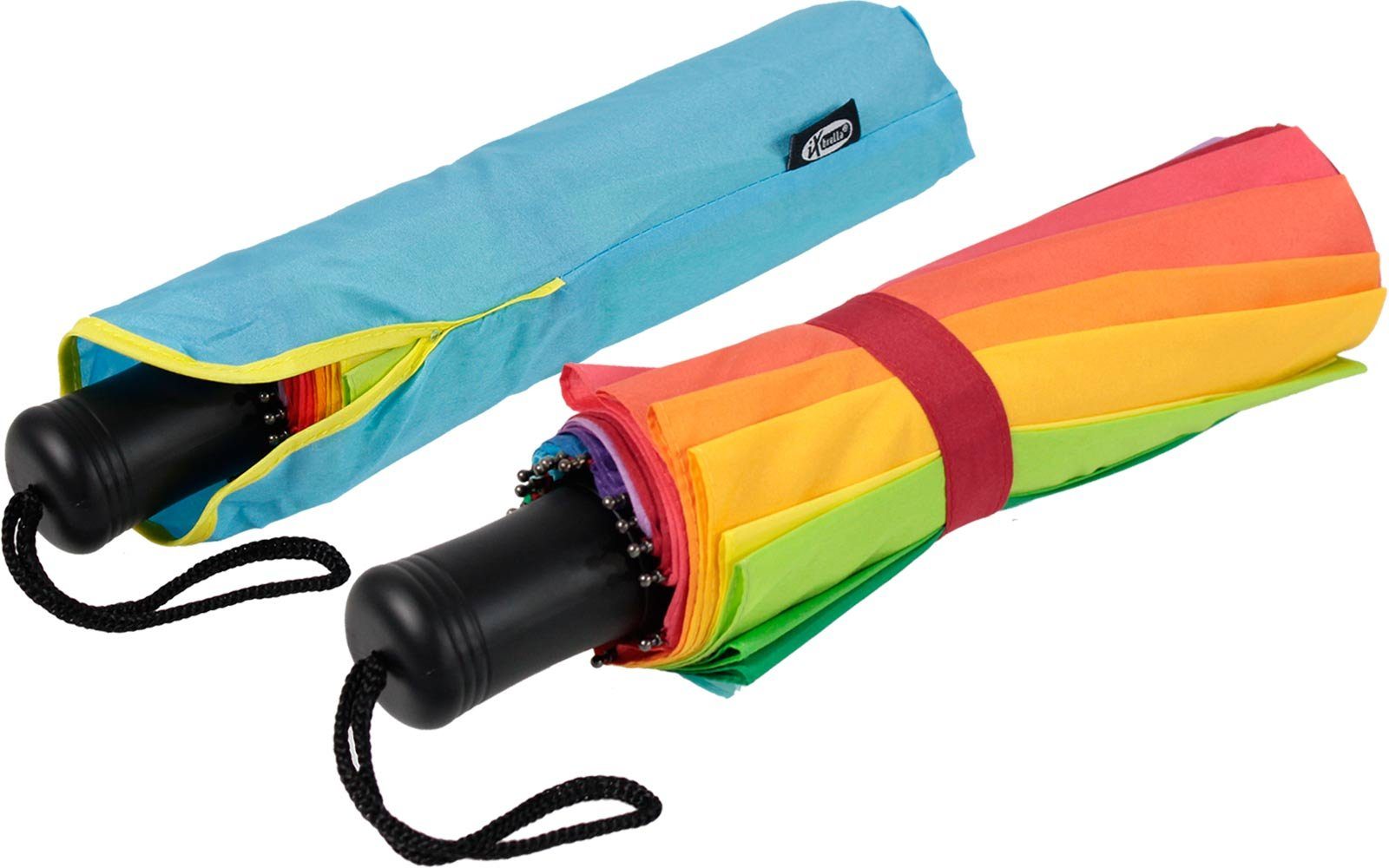 iX-brella Taschenregenschirm Mini mit 16 Streben extra stabil und farbenfroh, farbenfroh