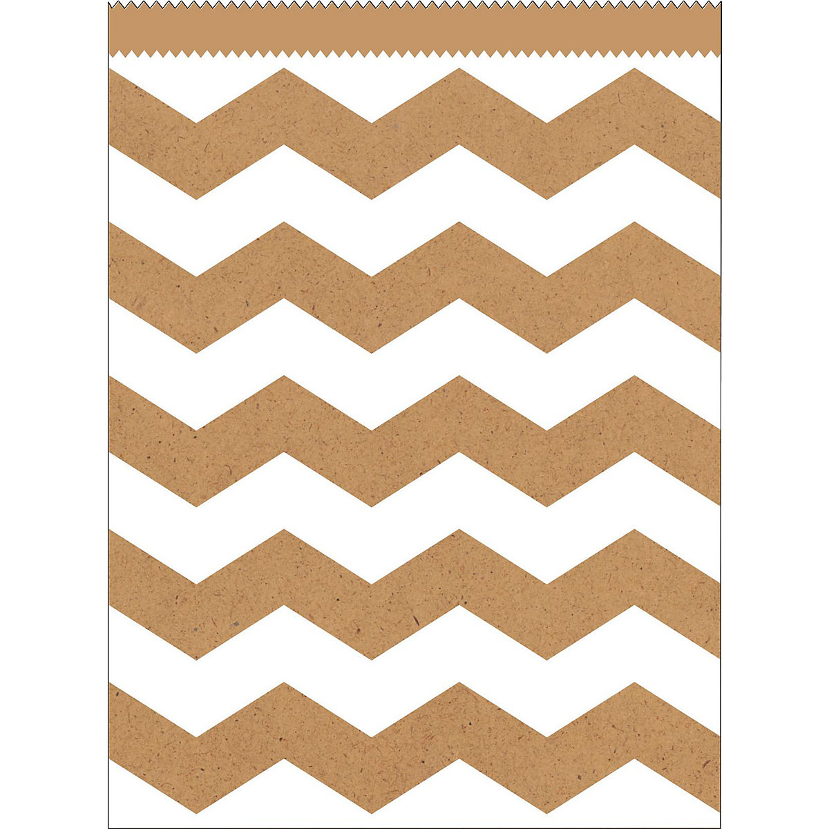 Geschenktüte Mitgebseltüte Chevron Natur, Papier, 22 x 16 cm, 10 Stück