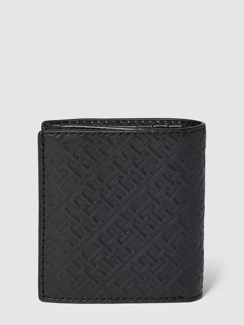 Portemonnaie mit Label-Details Modell 'MONOGRAM' in schwarz
