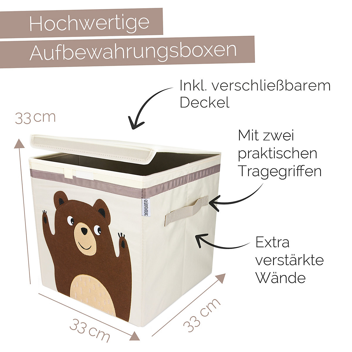 Aufbewahrungsboxen - 15 Motive I Spielzeugkiste mit Deckel I Boxen zur Aufbewahrung im Kallax Regal I Kinderzimmer Deko