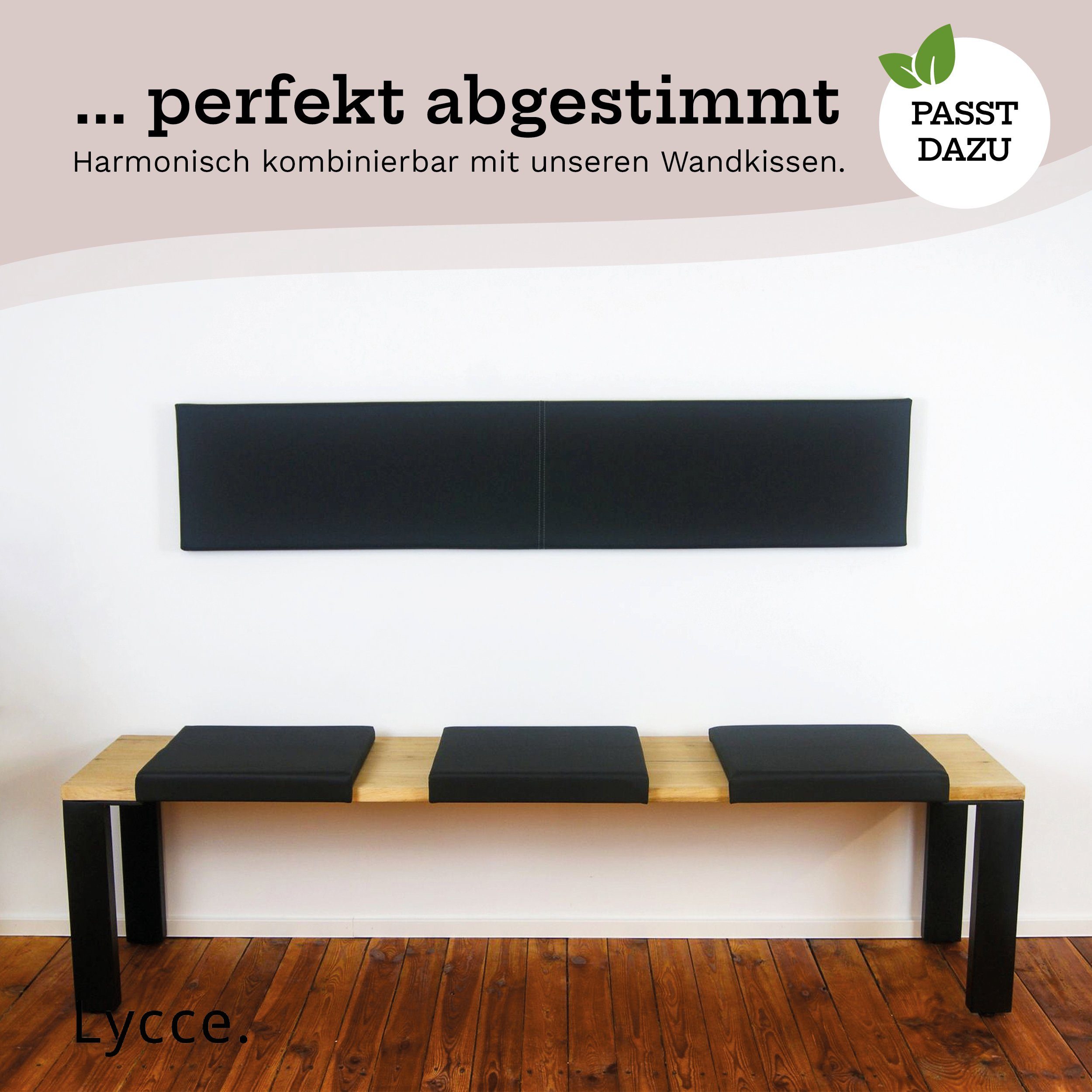 animal-design Bankauflage, (1 St), Sitzkissen 1 Leiste 35cm Klemmtiefe Kunstleder - made in Germany