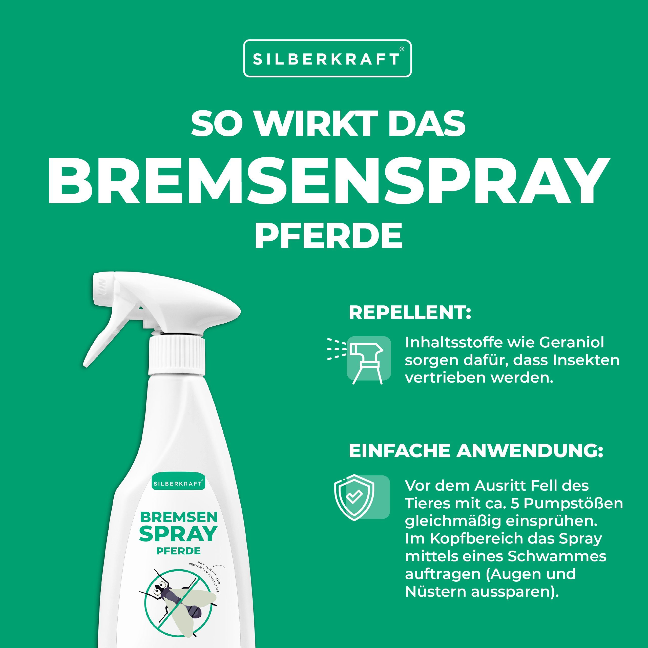 Silberkraft Insektenspray Bremsen-Spray für Pferde, 500 ml, 1-St.