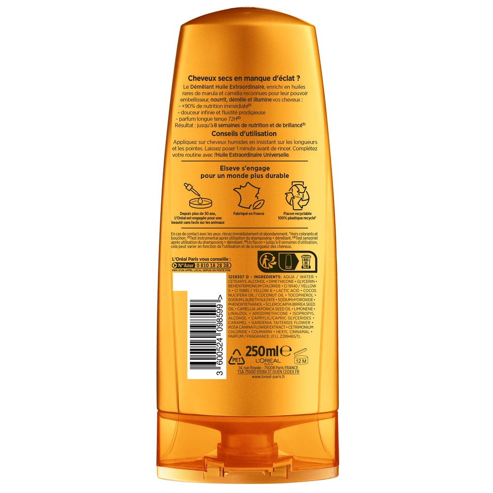 L'Oréal Paris Elseve Huile Extraordinaire Démêlant 250ml Après-shampoing démêlant