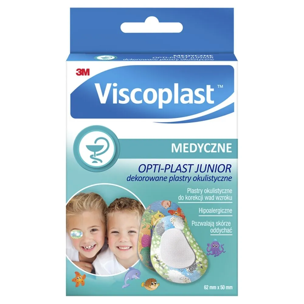 Viscoplast Opti-Plast Junior, Curativos Oftálmicos Decorados, 6,2 x 5 cm