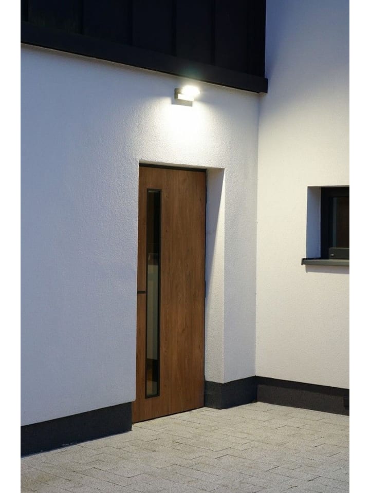 Licht-Erlebnisse Außen Wandlampe EEK G in Dunkelgrau Weiß günstig kaufen onesize
