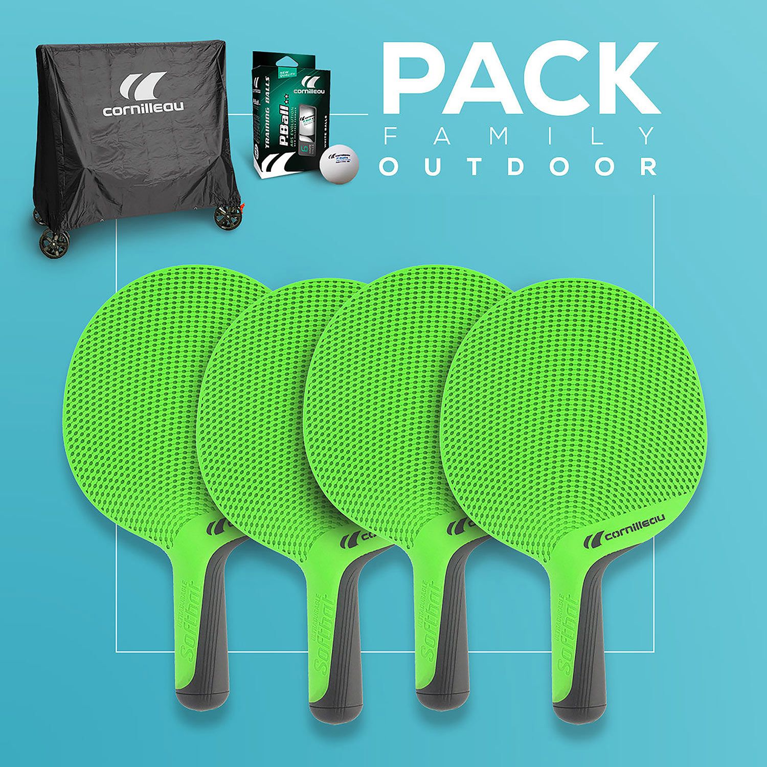 Cornilleau Set von 4 Softbat-Tischtennisschläger