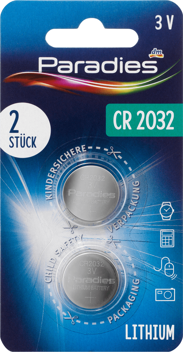 Batterien\tKnopfzelle CR2032, 2 St