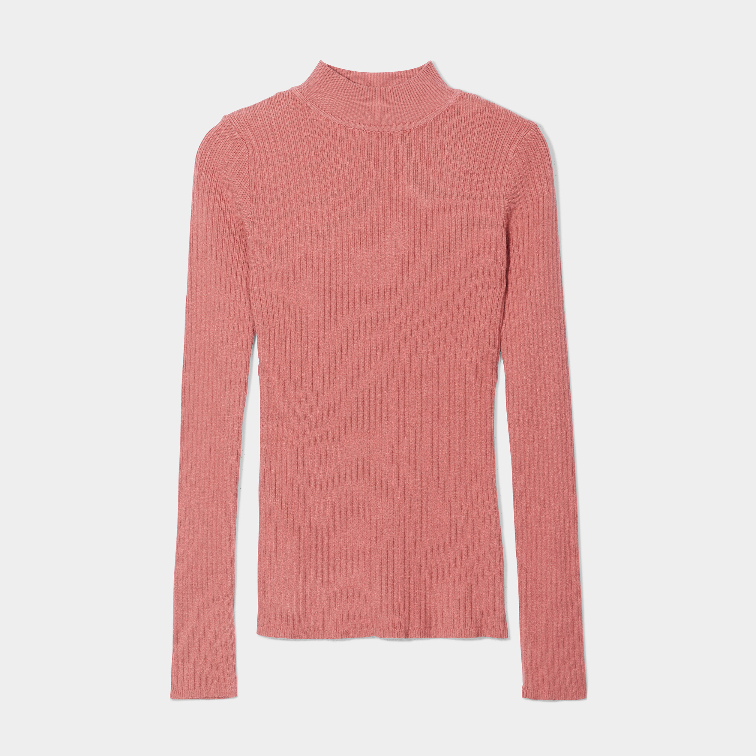 Pull côtelé col montant terracotta femme | La Halle