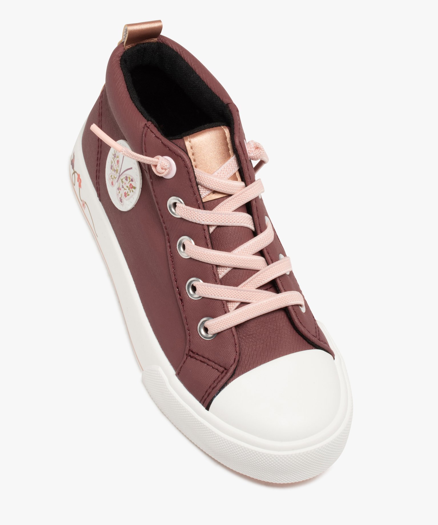 Baskets fille mid-cut déperlantes bordeaux | GEMO