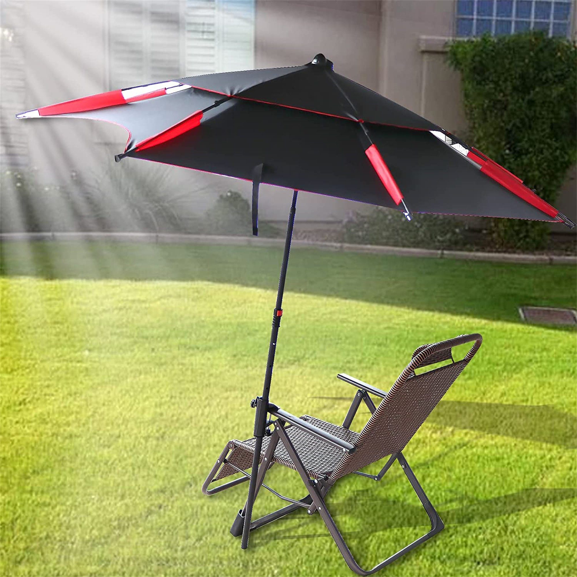 flowgoer Schirmhalter Terrassenschirmklemme, Sonnenschirmhalterung Balkongeländer