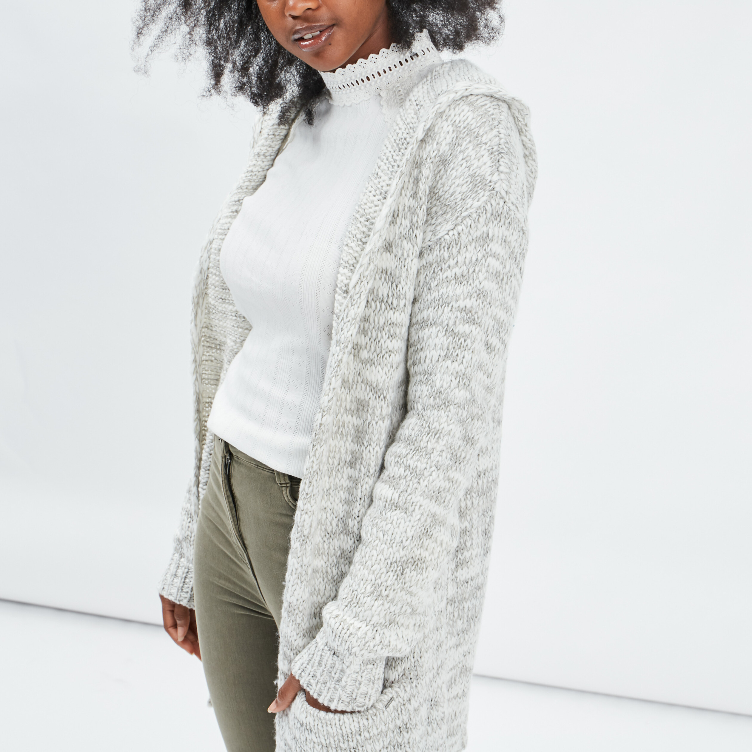 Gilet à capuche Creeks ecru femme | La Halle
