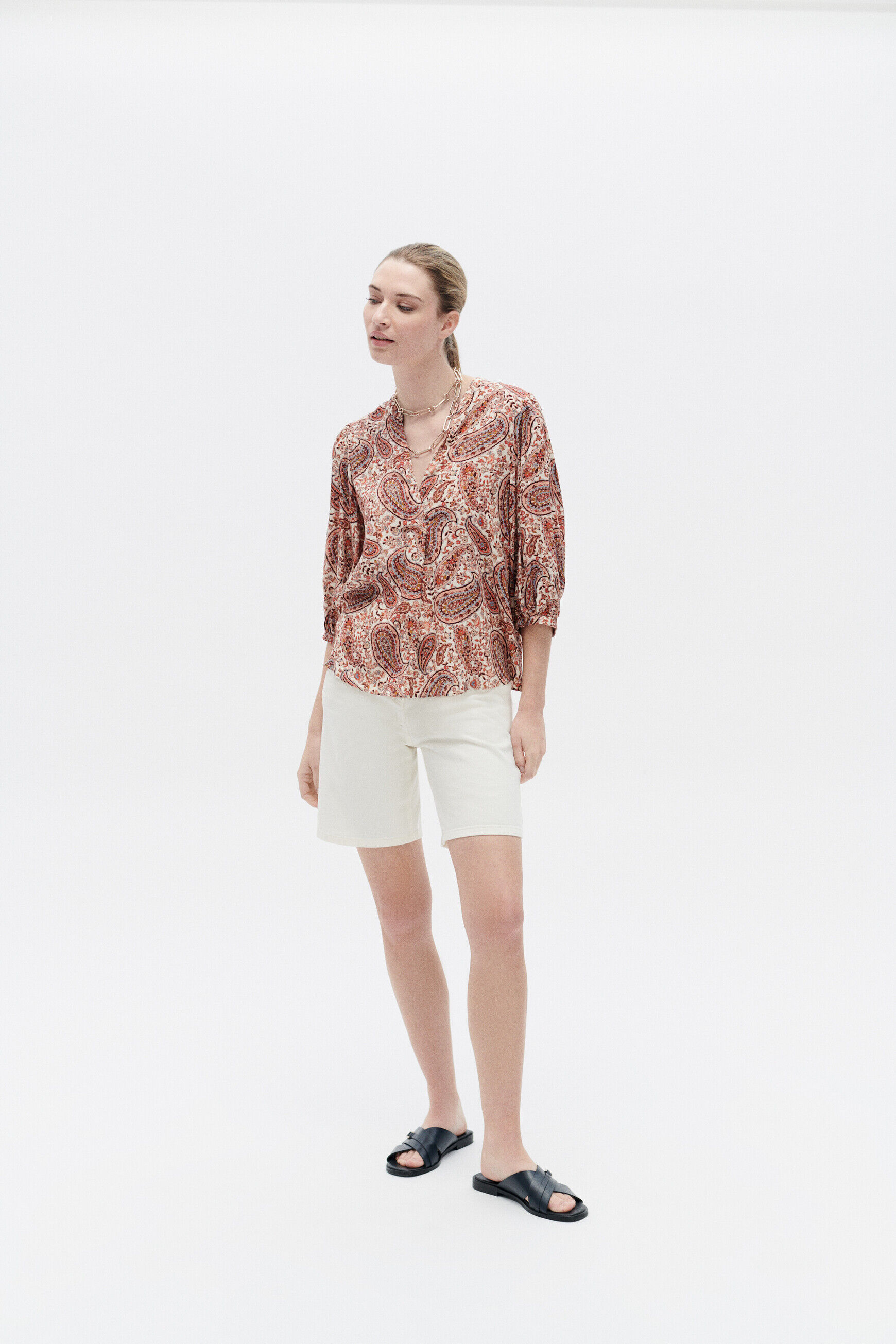 Blouse cassy camel femme