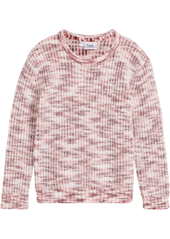 Mädchen Melange-Strickpullover