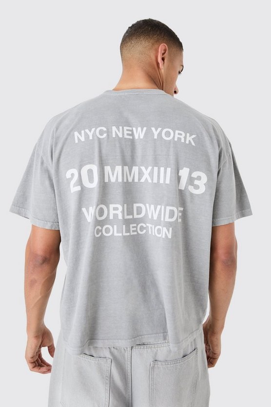 Kastiges Oversize T-Shirt mit Slogan