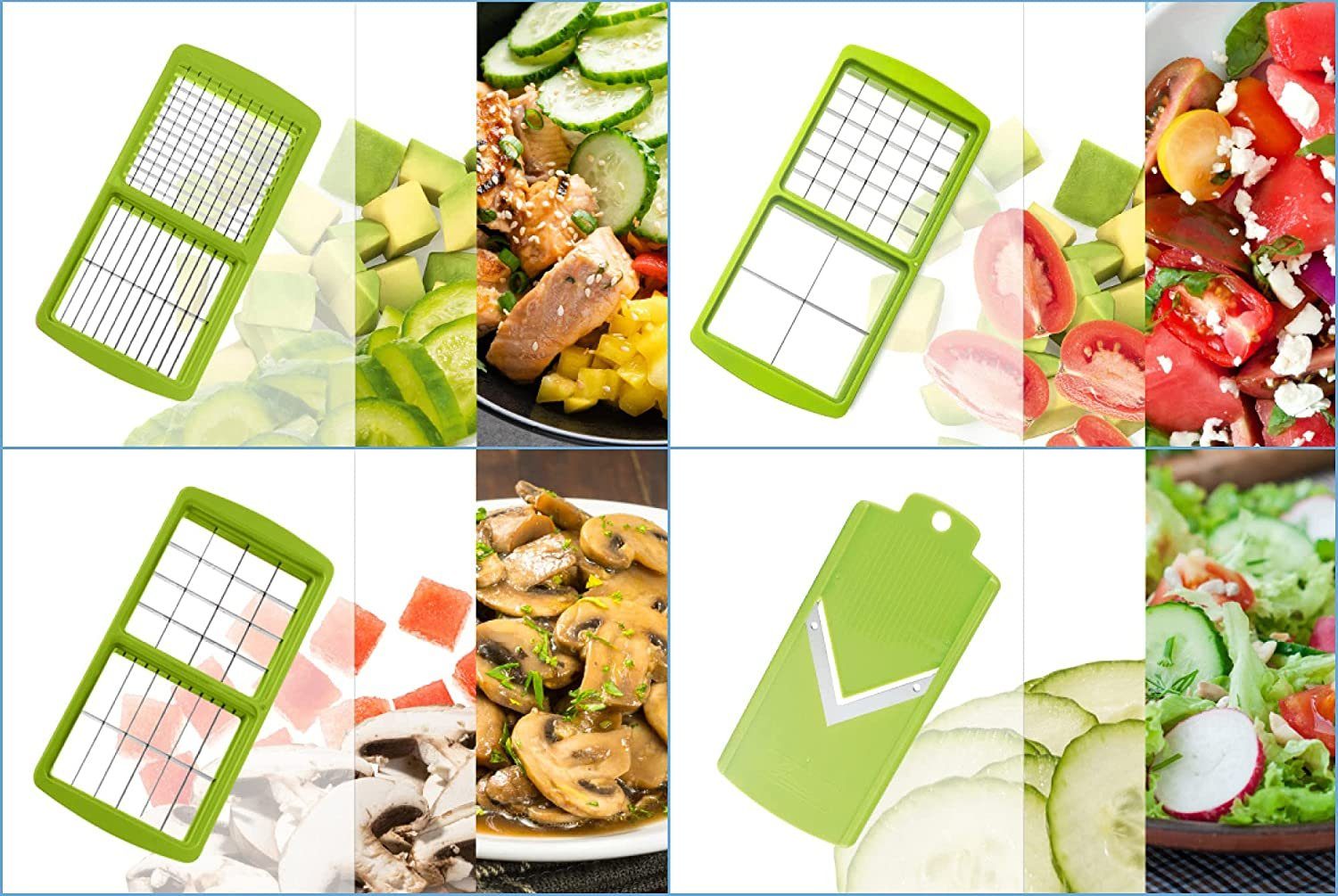 Genius Gemüseschneider Nicer Dicer Smart Gemüse Obst Schneider, 10 tlg. Zerkleiner für Würfel Mandoline Gemüse Obst Hobel
