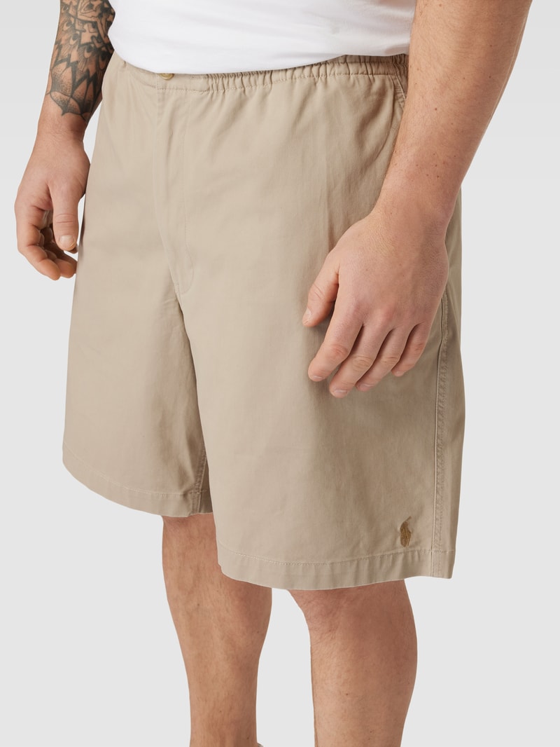 PLUS SIZE Bermuda mit Label-Stitching Modell 'PREPSTERS' in khaki