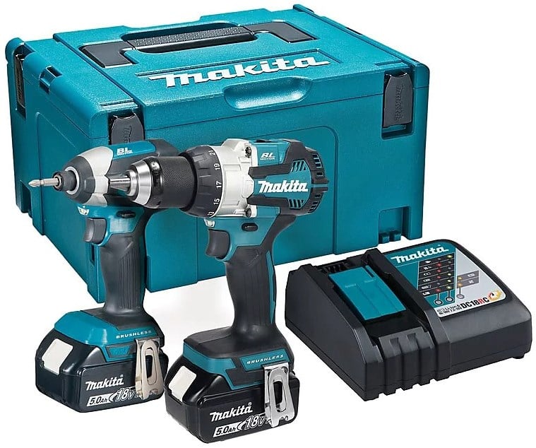 Макита DLX2507TJ - DHP489 акумулаторска ударна бушилица + DTD153 ударни одвијач 18V 5.0 AH литијум-јонски