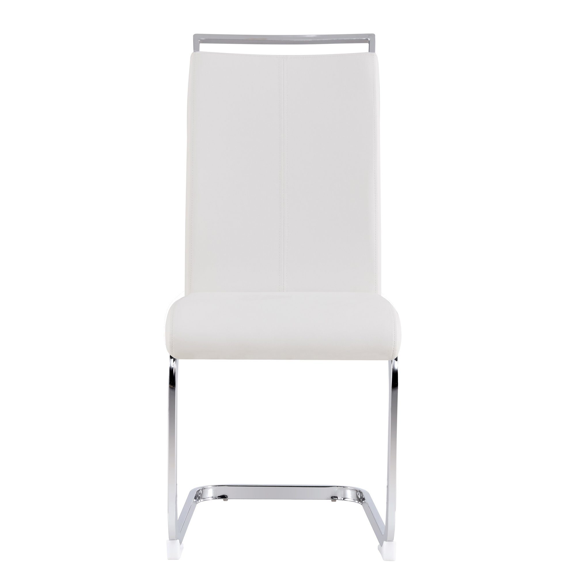 WISHDOR Freischwinger 4er Schwingstuhl Esszimmerstuhl Küchenstuhl Polsterstuhl Polster Stuhl (nur 4 Stühle ohne Esstisch, Kunstleder, Kunstlederstuhl, Kunstlederstühle), Bis 120 kg, belastbar, Set, 4 St