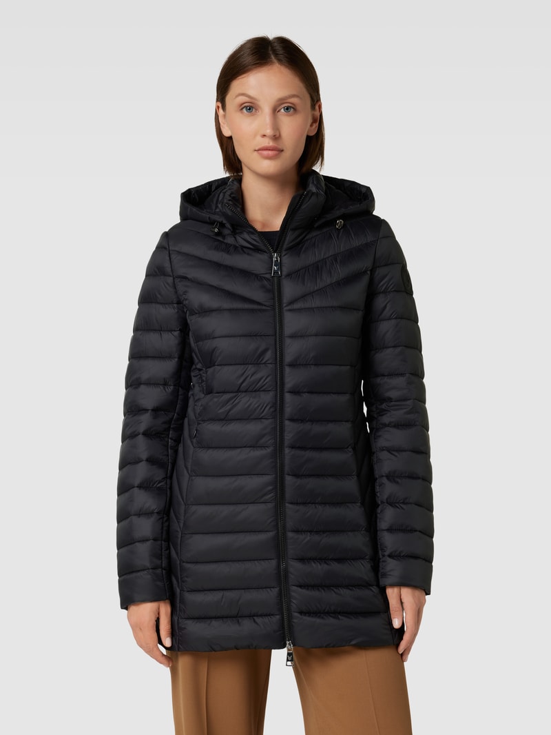 Steppjacke mit Reißverschlusstaschen in schwarz