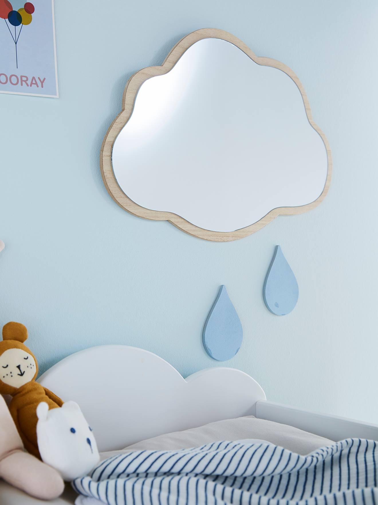 Vertbaudet Kinderzimmer Spiegel WOLKE - natur