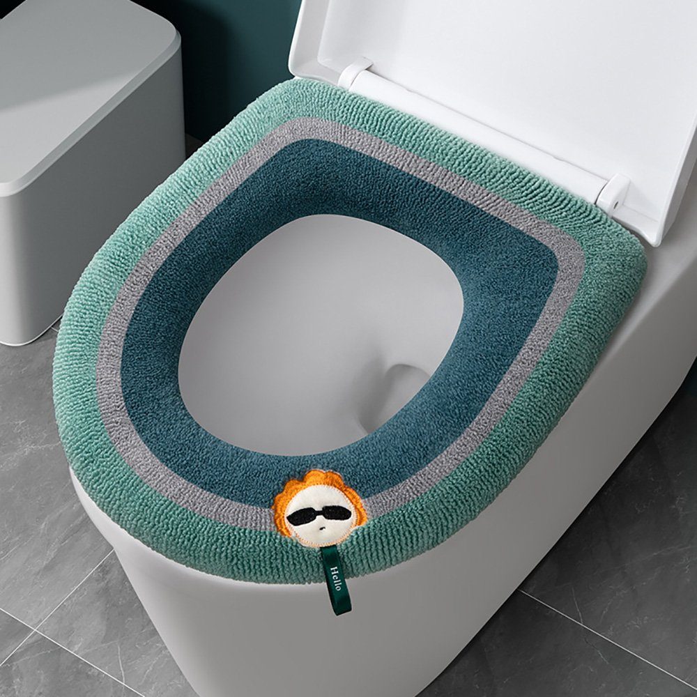 WC-Deckelbezug Weicher Toilettendeckel Deckel, Toilettensitzbezug, warmer Bezug Deliana.home, Höhe 20 mm, Wärmendes Material, Leicht abnehmbar, Passt auf die meisten Toilettensitze, Polyester-Faser, 1, Toilettensitzheizkissen, dehnbar, waschbar