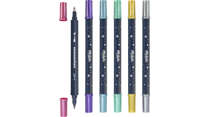 EBERHARD FABER Metallic Marker Duo 6er Etui mehrfarbig metallic
