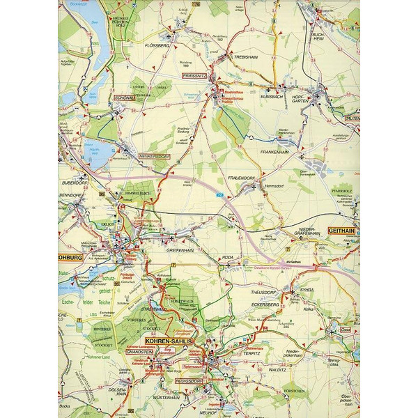 Kohrener Land, Colditzer Forst und Umgebung 1 : 50 000. Radwander- und Wanderkarte - Wanderkarte