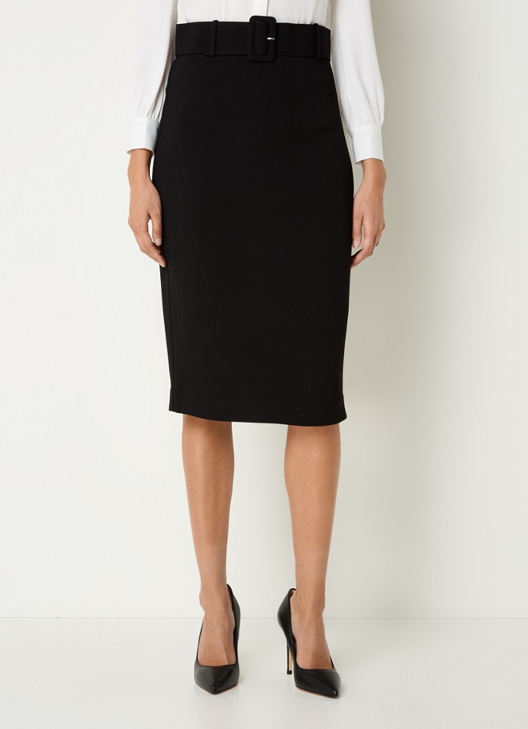 Jupe midi en crêpe Tabitha de LKBennett avec ceinture