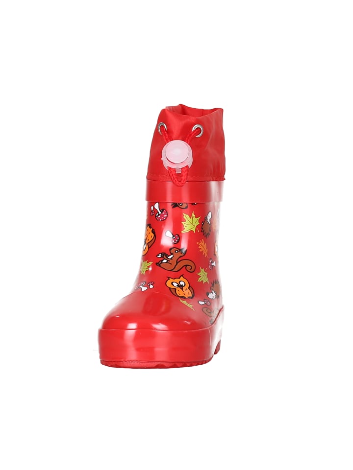 Playshoes Gummistiefel Halbschaft Waldtiere gefüttert in Rot günstig kaufen